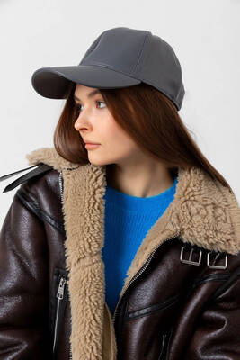 Remsa - Women's Leather Cap RKŞ-08 Anthracite