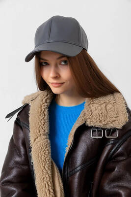 Remsa - Women's Leather Cap RKŞ-08 Anthracite (1)