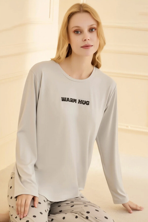 Women's Milan Fabric Pajama Set in Grey - Thumbnail