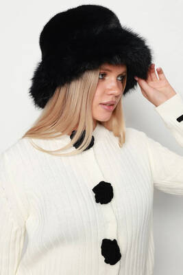 Remsa - Women's Plush Bucket Hat RKŞ-14 Black (1)