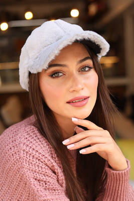 Remsa - Women's Plush Cap Hat RKŞ-06 Gray (1)