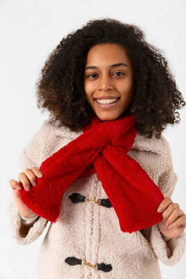 Remsa - Women's Plush Scarf RKB-01 Red Remsa - Women's Plush Scarf RKB-01 Red