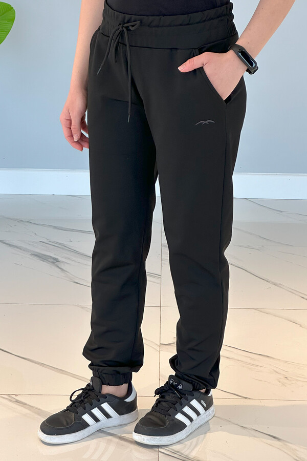 Remsa Sportswear - Women's Scuba Fabric Cuffed Jogger Pants Lookalike 2136 Black