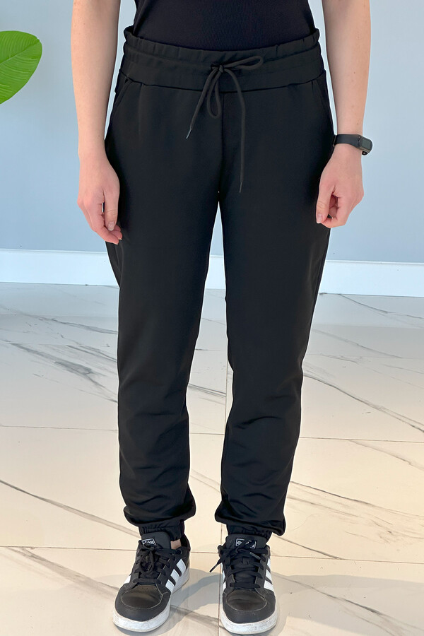 Remsa Sportswear - Women's Scuba Fabric Cuffed Jogger Pants Lookalike 2136 Black (1)