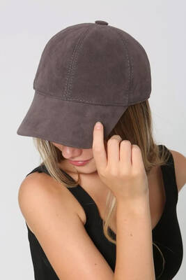 Remsa - Women's Suede Cap Hat RKŞ-12 Anthracite