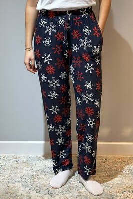 Estiva - Women's Suede Pajama Bottom 120 Check Navy Blue Estiva - Women's Suede Pajama Bottom 120 Check Navy Blue