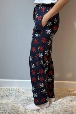 Estiva - Women's Suede Pajama Bottom 120 Check Navy Blue (1) Estiva - Women's Suede Pajama Bottom 120 Check Navy Blue (1)