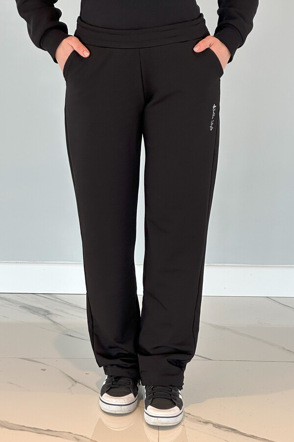 Women's Sweatpants Bottoms with Pants Appearance 5557 Black - Thumbnail