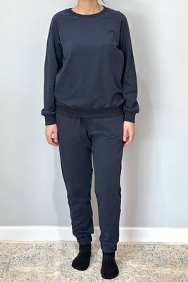 Remsa - Women's Sweatshirt & Elastic Cuff Sweatpants Set 8006 Navy Blue