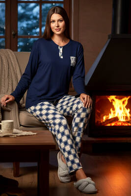 Remsa - Women's Thermal Long Sleeve Pajama Set 4713 Saks