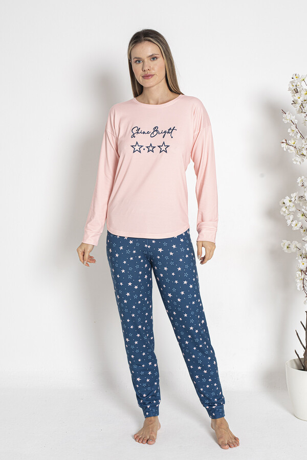 Women's Thermal Pajama Set 24481 Salmon - Thumbnail