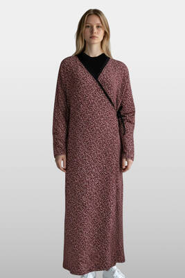 Remsa - Women's Viscose Modest Dress in Burgundy