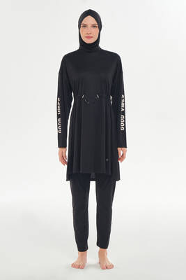 Rozamay - Yarasa Kol Likralı Tam Kapalı Tesettür Mayo 3132 Siyah (1) Rozamay - Yarasa Kol Likralı Tam Kapalı Tesettür Mayo 3132 Siyah (1)