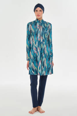 Rozamay - Yarım Fermuarlı Likralı Tam Kapalı Tesettür Mayo 3114 Koyu Lacivert (1) Rozamay - Yarım Fermuarlı Likralı Tam Kapalı Tesettür Mayo 3114 Koyu Lacivert (1)