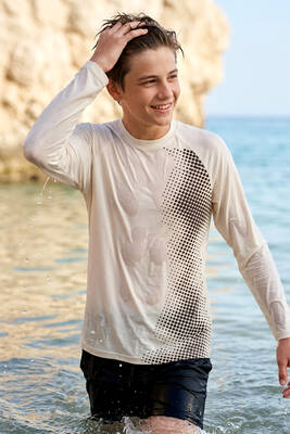 Haliç Mayo - Young Boy's Long Sleeve Swim Top with Shorts