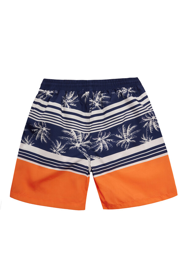 Neopy - Youth Boys Swim Shorts in Teal and Orange Pattern (1)