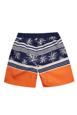Neopy - Youth Boys Swim Shorts in Teal and Orange Pattern (1)