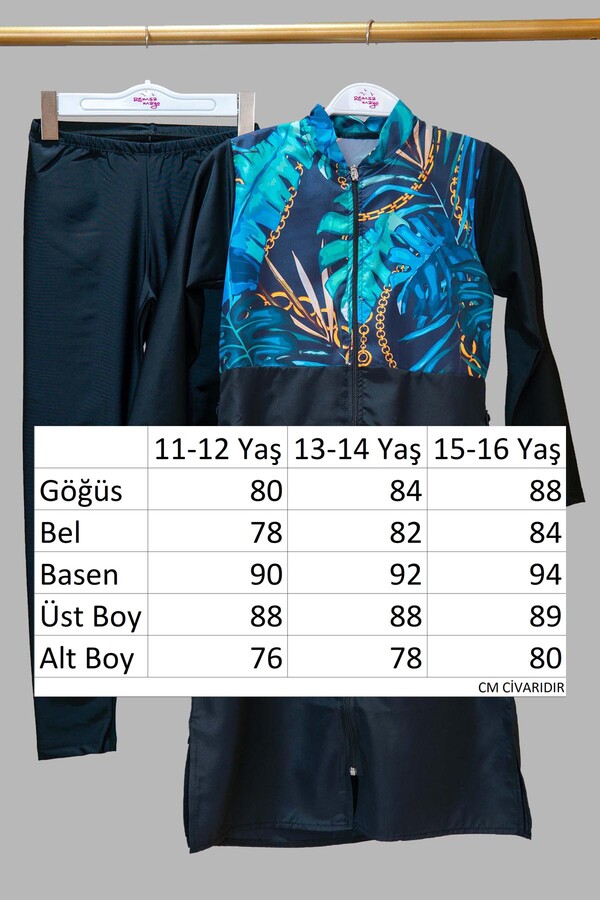 Youth Full Cover Hijab Swimsuit 2390 TC Zeliha Remsa Mayo - Thumbnail