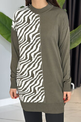 Remsa - Zebra Feather Detail Knit Tunic 35022 Olive