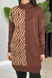 Remsa - Zebra Tüy Detay Triko Tunik 35022 Kiremit