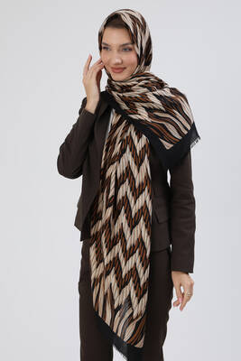 Remsa - Zigzag Pattern Women's Shawl 5061 Black (1)