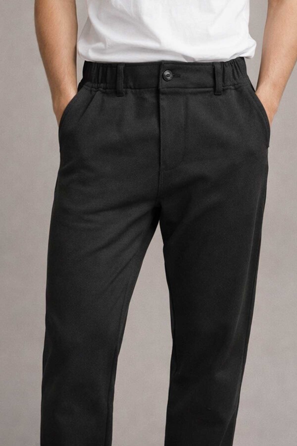 Zipper Detail Trousers 3171 in Black - Thumbnail