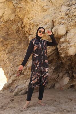 Remsa - Emayo Hijab Swimwear Fully Covered Sea Swimwear 1923 Asuman Dark Blue (1)